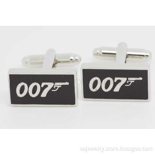 Hot 007 Enamel Cufflink / Brass Cufflinks